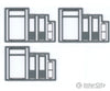 Tichy Train Group 3506 Doors - Pkg(3) -- Double With Transom Scratch Building Supplies