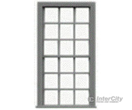 Tichy Train Group 3523 9/9 Pane Double-Hung Window W/Precut Glazing -- 30 X 62 Scale Fits .54 1.07