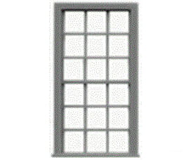 Tichy Train Group 3523 9/9 Pane Double-Hung Window W/Precut Glazing -- 30 X 62 Scale Fits .54 1.07