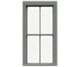 Tichy Train Group 3525 2/2 Pane Double-Hung Window W/Precut Glazing -- 25 X 57 Scale Fits .5 1