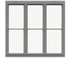 Tichy Train Group 3526 3-Unit 1/1 Double-Hung Window W/Precut Glazing -- 70 X 64 Scale Fits 1.18 1.1