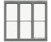 Tichy Train Group 3526 3-Unit 1/1 Double-Hung Window W/Precut Glazing -- 70 X 64 Scale Fits 1.18 1.1