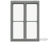 Tichy Train Group 3527 2-Unit 1/1 Double-Hung Window W/Precut Glazing -- 45 X 64 Scale Fits .79 1.1