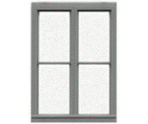 Tichy Train Group 3527 2-Unit 1/1 Double-Hung Window W/Precut Glazing -- 45 X 64 Scale Fits .79 1.1