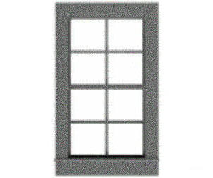 Tichy Train Group 3537 4/4 Pane Double-Hung Window W/Precut Glazing -- 33 X 60 Scale Fits .65 1.06