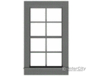 Tichy Train Group 3537 4/4 Pane Double-Hung Window W/Precut Glazing -- 33 X 60 Scale Fits .65 1.06