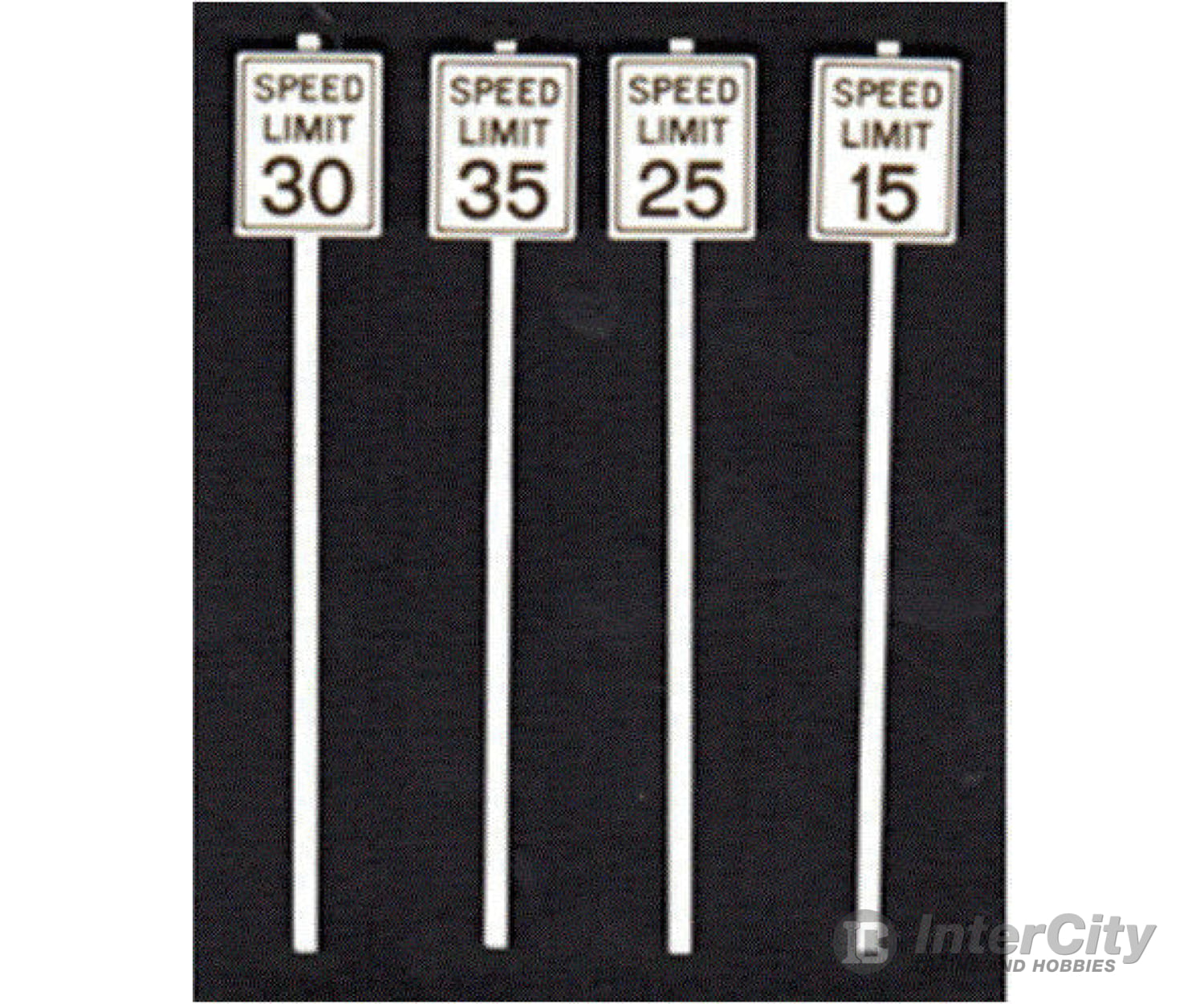 Tichy Train Group 3543 Low Speed Limit Signs -- 2 Each: 15 25 30 & 35Mph Scenery Details