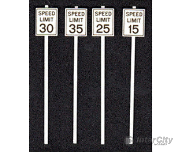 Tichy Train Group 3543 Low Speed Limit Signs -- 2 Each: 15 25 30 & 35Mph Scenery Details