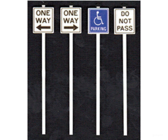 Tichy Train Group 3547 Miscellaneous Road Signs -- Pkg(8) Scenery Details