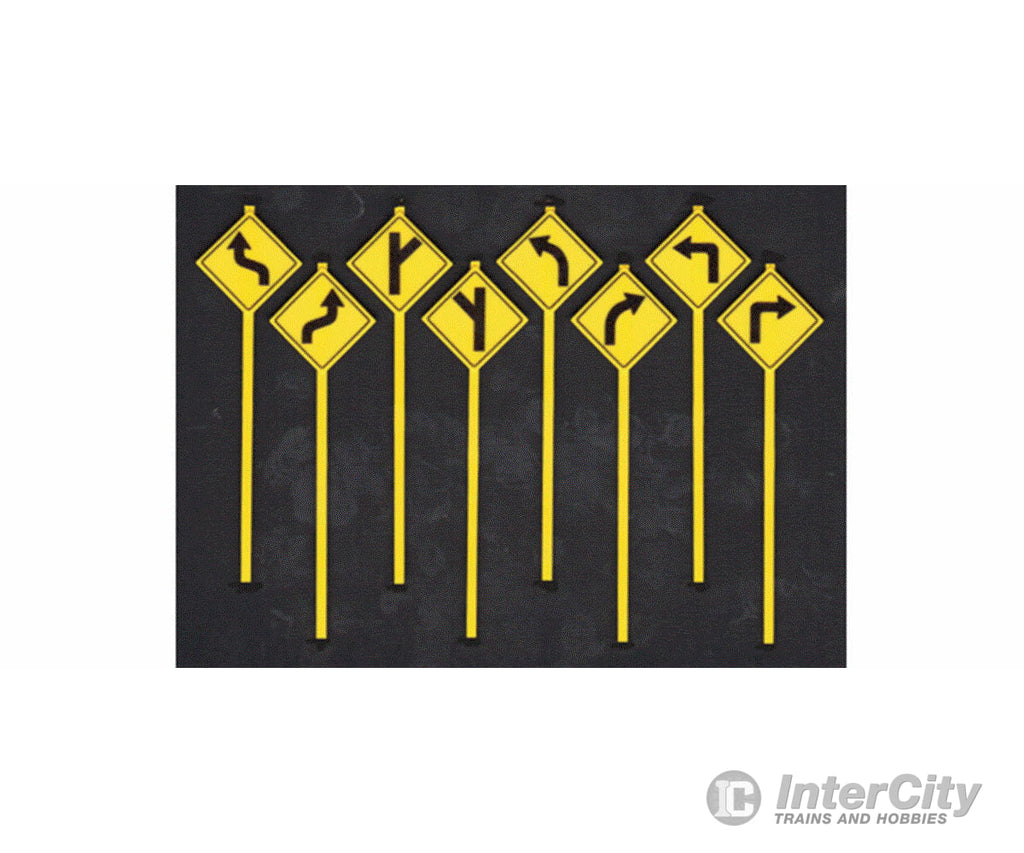 Tichy Train Group 3548 Road Path Warning Signs -- Set #1 Pkg(8) Scenery Details