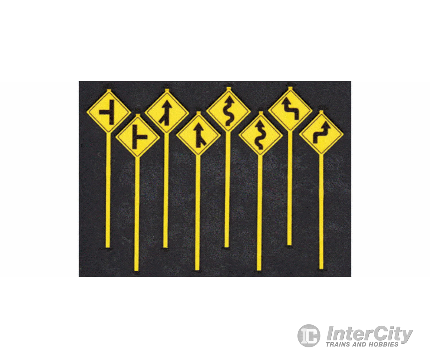 Tichy Train Group 3549 Road Path Warning Signs -- Set #2 Pkg(8) Scenery Details