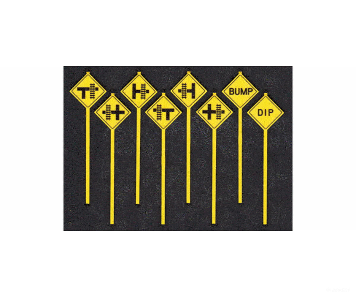 Tichy Train Group 3551 Assorted Road Warning Signs -- Pkg(8) Scenery Details