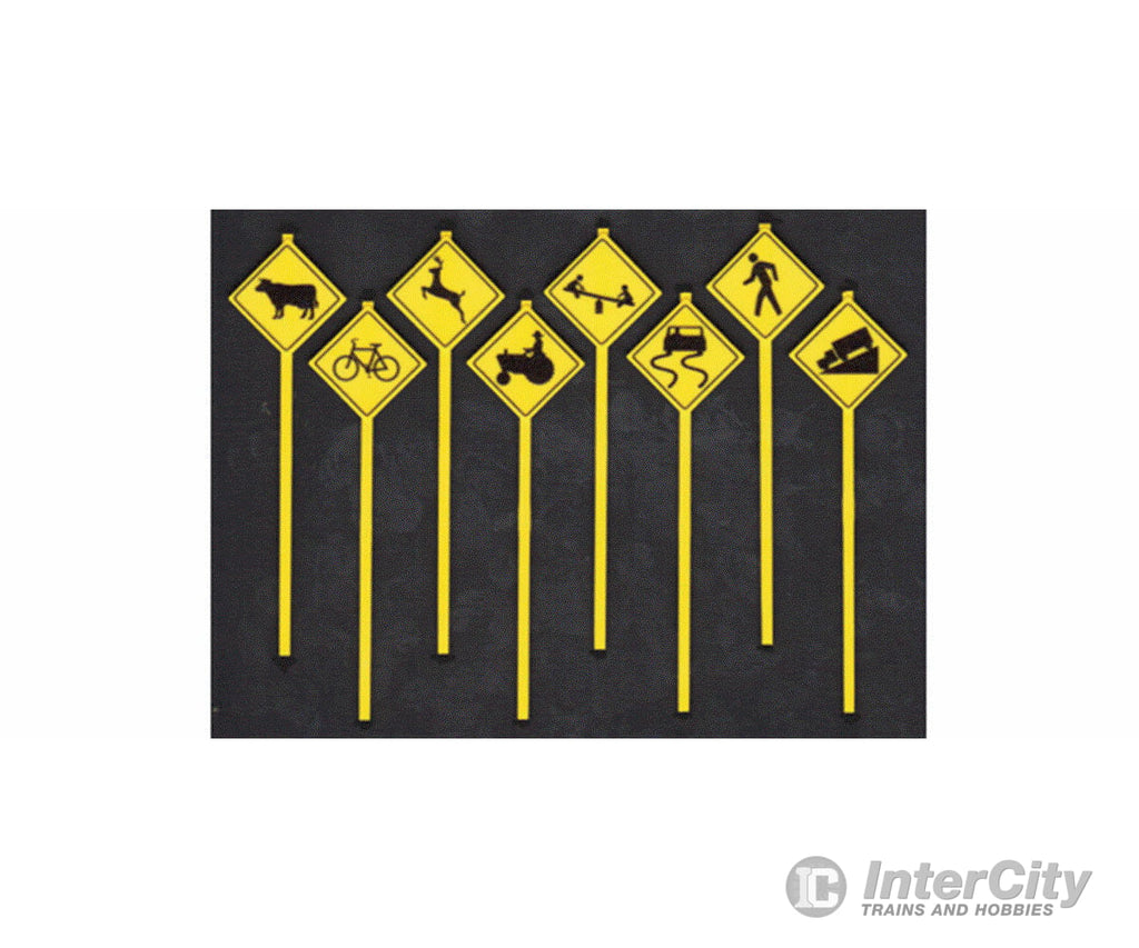 Tichy Train Group 3552 Picture Road Warning Signs -- Pkg(8) Scenery Details