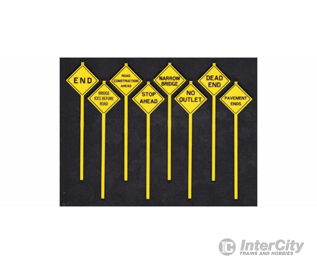 Tichy Train Group 3553 Written Road Warning Signs -- Pkg(8) Scenery Details