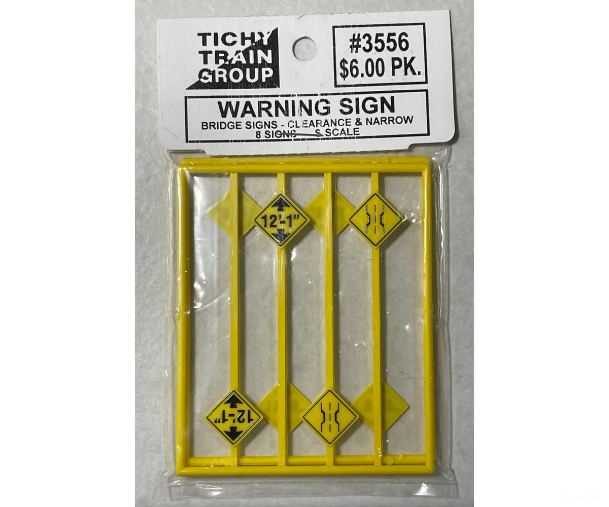 Tichy Train Group 3556 Warning Signs - Low Clearance/Narrow Road- pkg(8) - Scenery Details