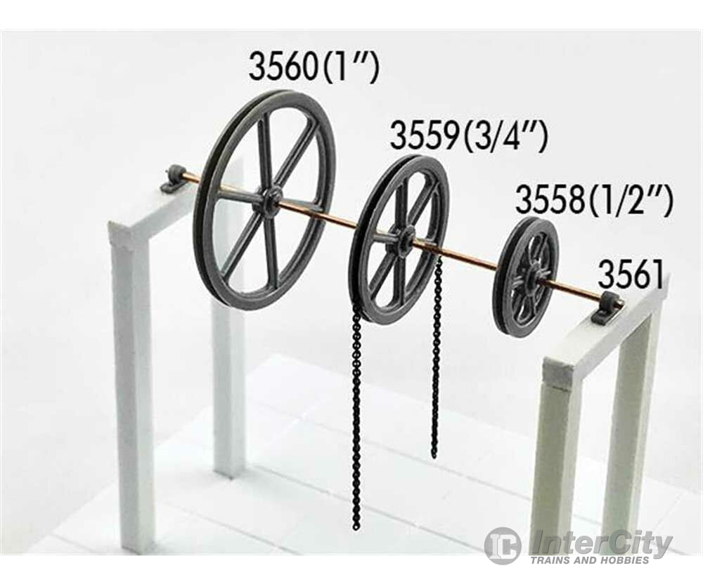 Tichy Train Group 3559 4-1/2 Diameter Sheave-Pillow Blocks -- 2 Sheaves 4 Pillow Scratch Building