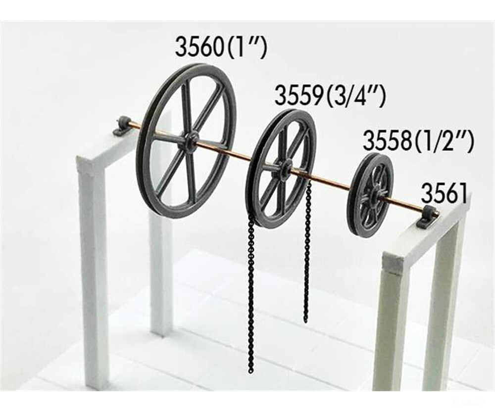 Tichy Train Group 3559 4-1/2 Diameter Sheave-Pillow Blocks -- 2 Sheaves 4 Pillow Scratch Building