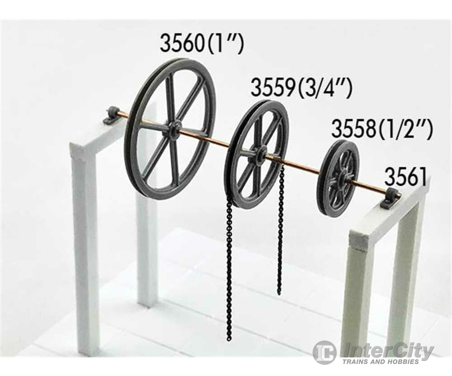 Tichy Train Group 3559 4-1/2 Diameter Sheave-Pillow Blocks -- 2 Sheaves 4 Pillow Scratch Building