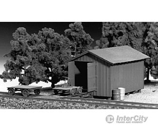 Tichy Train Group 7011 Handcar Shed W/Handcar & Trailer -- Kit - 1-5/8 X 2-11/16 4.1 6.8Cm