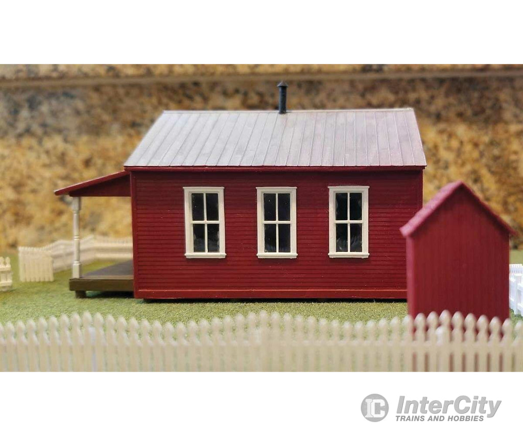 Tichy Train Group 7021 One-Room Schoolhouse - Kit -- Includes Fence & Outhouse 2-3/4 X 4-1/2 7