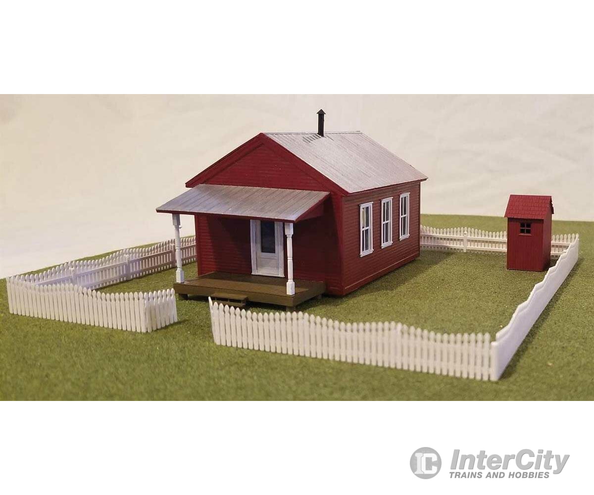 Tichy Train Group 7021 One-Room Schoolhouse - Kit -- Includes Fence & Outhouse 2-3/4 X 4-1/2 7