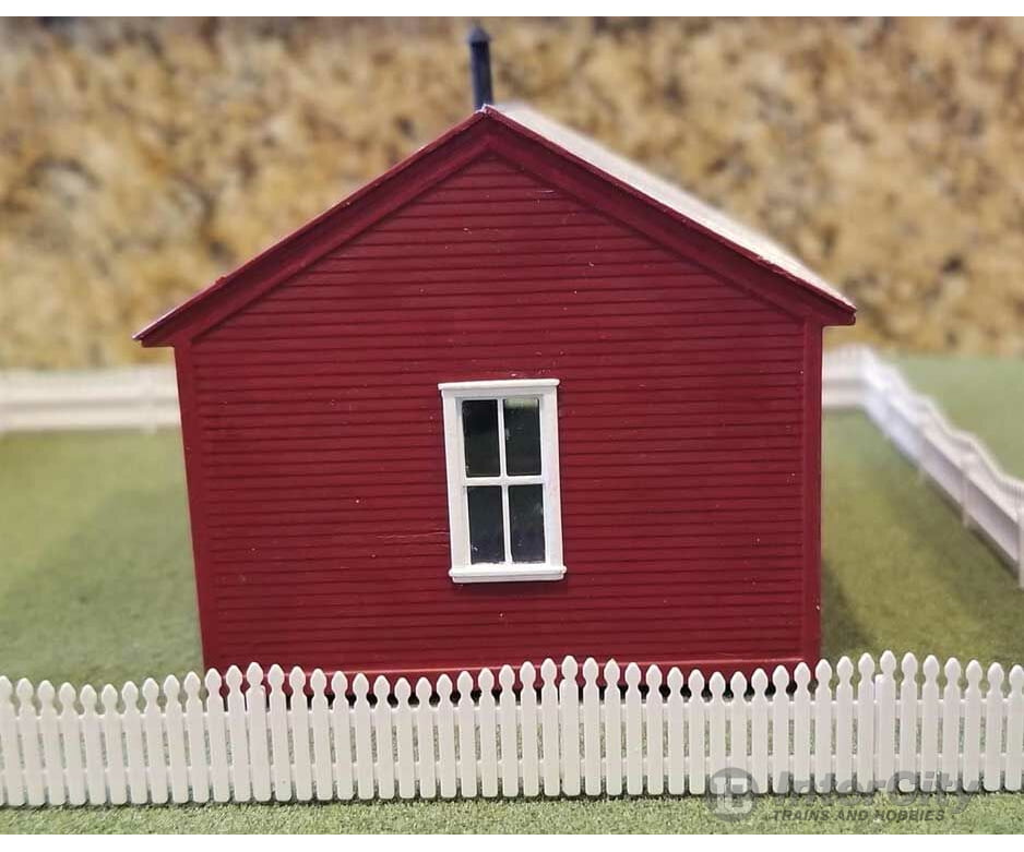 Tichy Train Group 7021 One-Room Schoolhouse - Kit -- Includes Fence & Outhouse 2-3/4 X 4-1/2 7