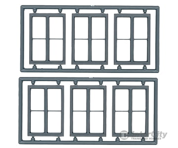 Tichy Train Group 8095 Windows - Double Hung Pkg(6) -- Two 1/1 Single-Window; Scale 100 X 92