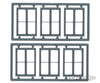 Tichy Train Group 8095 Windows - Double Hung Pkg(6) -- Two 1/1 Single-Window; Scale 100 X 92