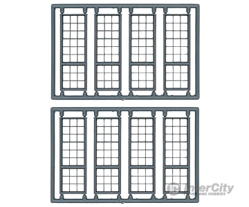 Tichy Train Group 8100 Windows - Pkg(8) -- 27-Pane Industrial Enginehouse Scale 44 X 140 112 356Cm