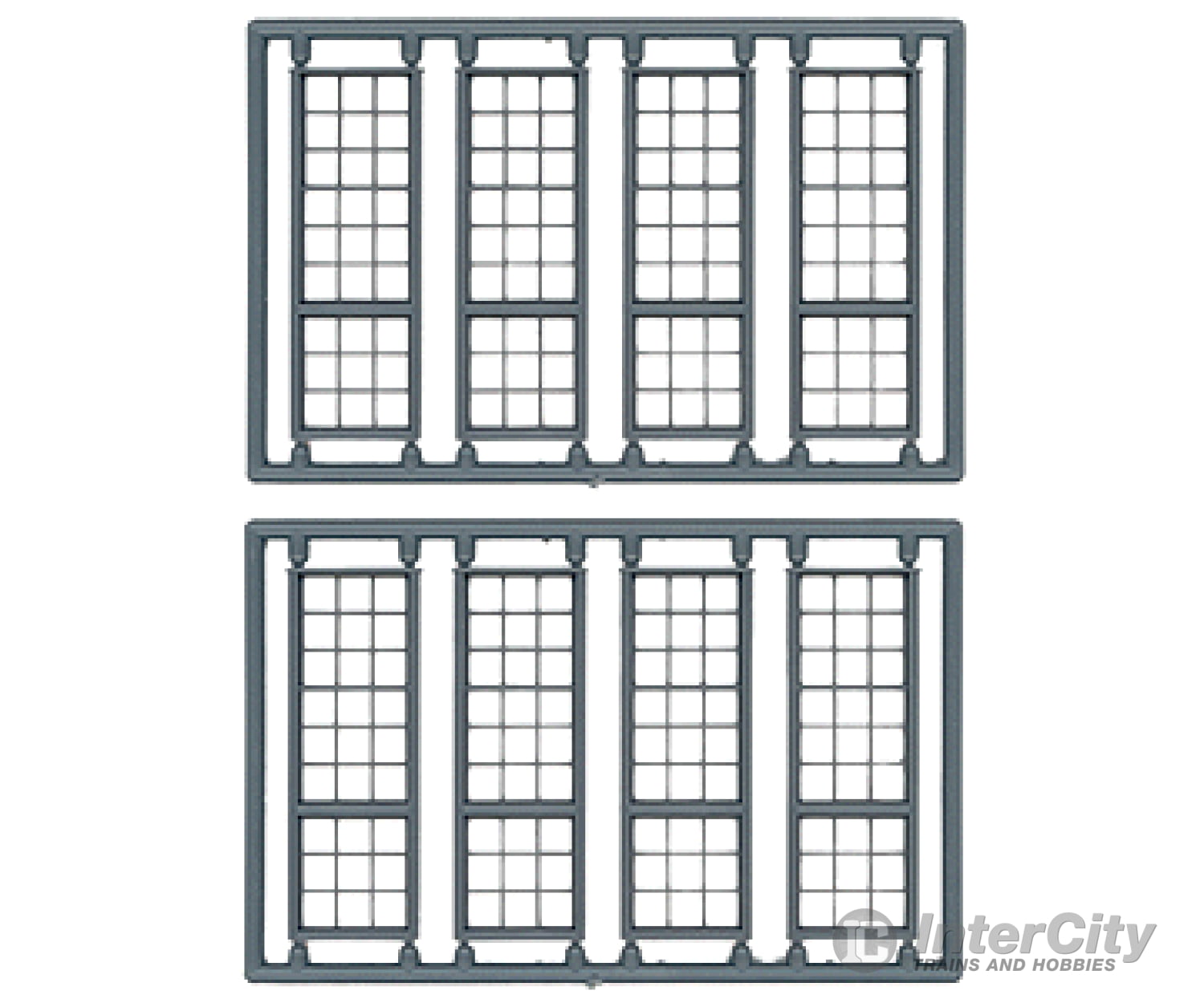 Tichy Train Group 8100 Windows - Pkg(8) -- 27-Pane Industrial Enginehouse Scale 44 X 140 112 356Cm