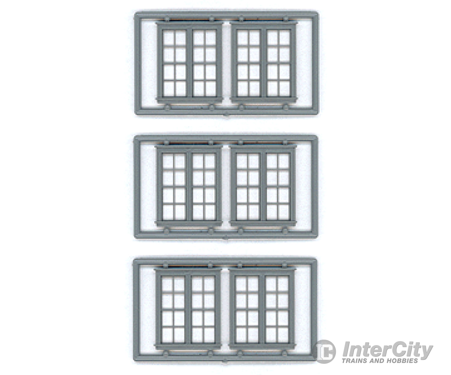 Tichy Train Group 8126 Windows - Double Hung Pkg(6) -- 4/4 (Matches #8030); 64 X 80 (Fits .81 .99: