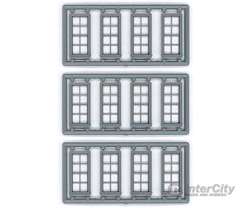 Tichy Train Group 8131 Windows - Double Hung Pkg(12) -- 4/4 Double; 27 X 64 (Fits .36 .78 Opening)
