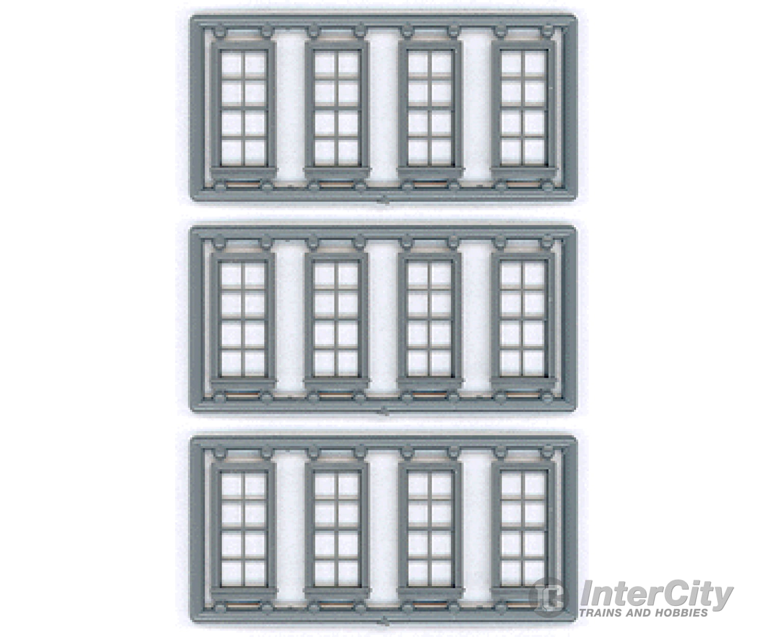 Tichy Train Group 8131 Windows - Double Hung Pkg(12) -- 4/4 Double; 27 X 64 (Fits .36 .78 Opening)