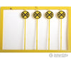 Tichy Train Group 8176 Railroad Crossing Highway Warning Sign -- Modern Yellow & Black Pkg(20)