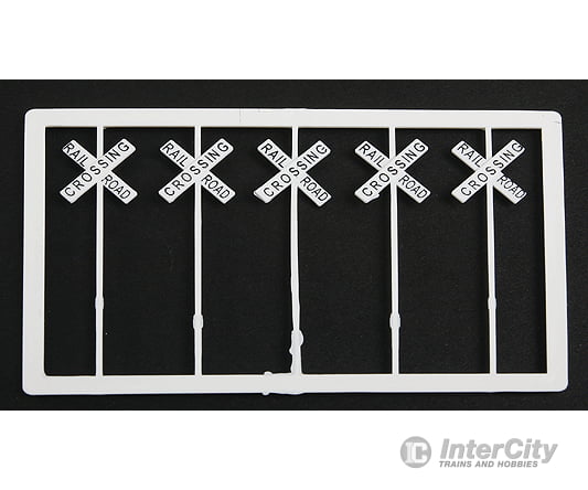 Tichy Train Group 8178 Railroad Crossbuck Warning Sign -- Modern Us Style Crossing Lettering Pkg(20)