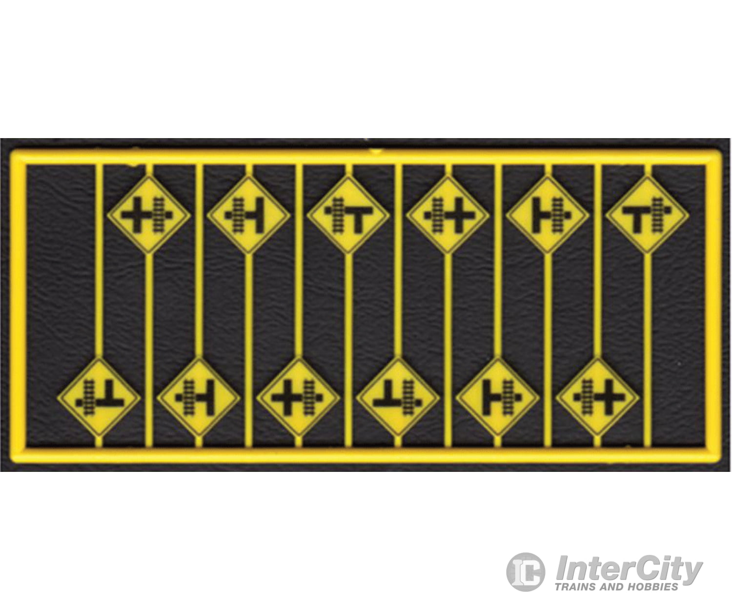 Tichy Train Group 8252 Highway Grade Crossing Warning Signs -- Yellow W/Black Print Pkg(12) Scenery