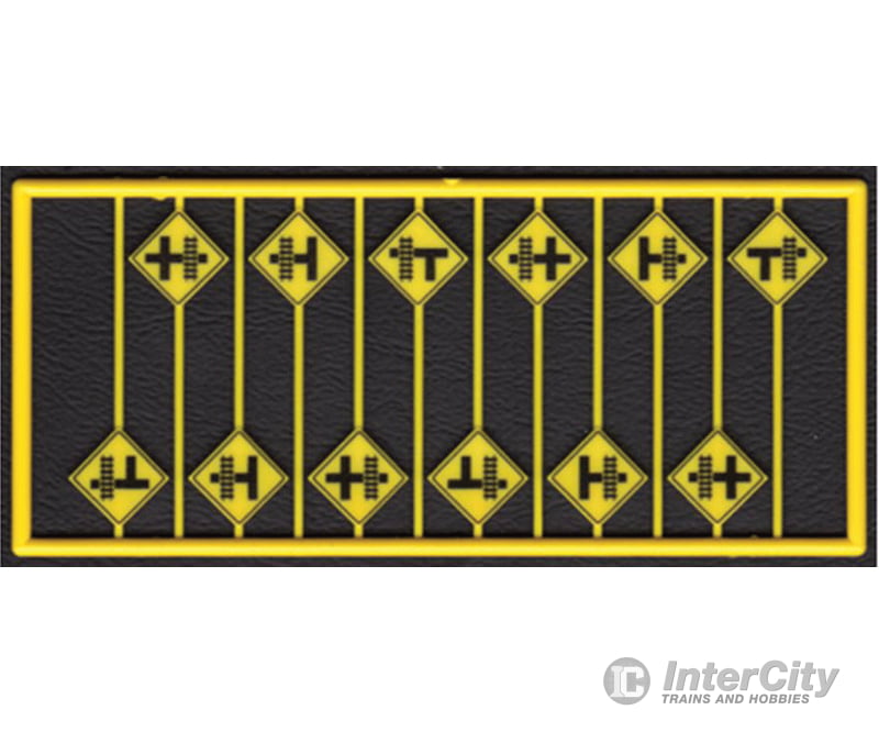 Tichy Train Group 8252 Highway Grade Crossing Warning Signs -- Yellow W/Black Print Pkg(12) Scenery