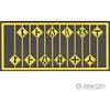 Tichy Train Group 8255 Highway Road Path (Arrow) Warning Signs -- Yellow W/Black Print 12 Different