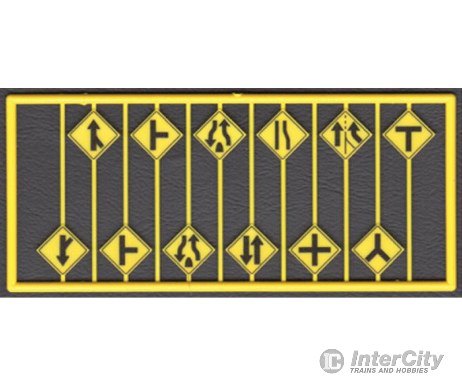 Tichy Train Group 8255 Highway Road Path (Arrow) Warning Signs -- Yellow W/Black Print 12 Different