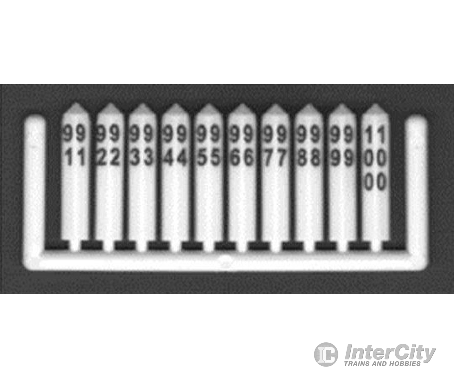 Tichy Train Group 8286 Concrete Milepost Markers #101 To 350 -- White W/Black Printing Pkg(250)