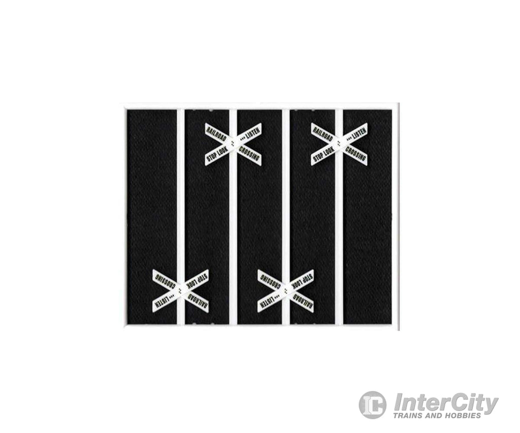 Tichy Train Group 8331 60-Degree Crossbucks -- Stop Look Listen Railroad Crossing Pkg(8) Scenery