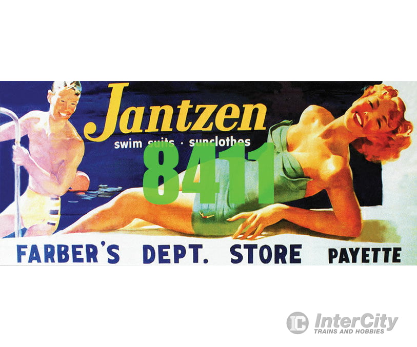 Tichy Train Group 8411 Jantzen Swimsuits Billboard - Kit -- Farbers Dept. Store Scenery Details