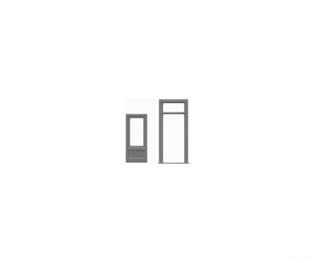 Tichy Train Group 1 Lite Residential Door w/Transom & Separate Frame - 3 Sets -- Scale 36 x 80’’ - Fits.47 x 1.175’’