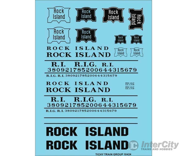 Tichy Train Group Ho 10424 Railroad Decal Set - Rock Island Roadname (Black) Decals
