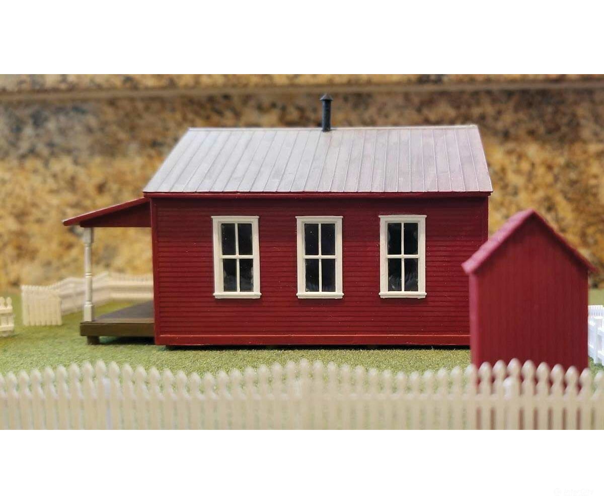 Tichy Train Group 7021 One-Room Schoolhouse - Kit -- Includes Fence & Outhouse 2-3/4 X 4-1/2 7