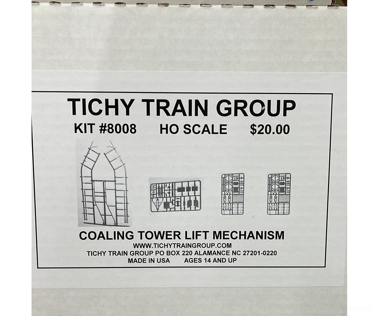 Tichy Train Group Ho 8008 Coaling Tower Lift Mechanisms -- Rails Counterweight Bucket & Mounting