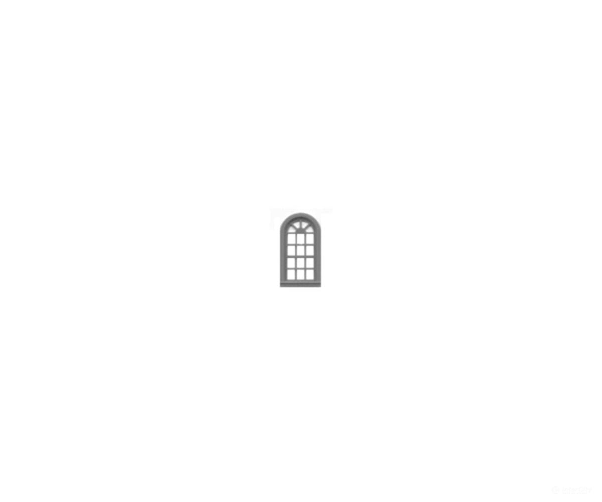 Tichy Train Group 8047 Windows -- Round Top 30 x 58’’ pkg(12) - Scratch Building Supplies