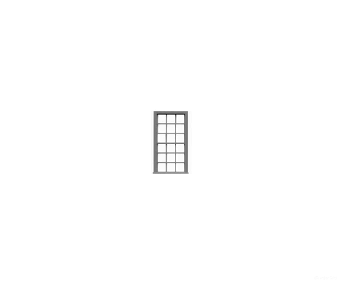 Tichy Train Group 8054 Windows - Double Hung pkg(12) -- 9/9 Scale 44’’ Wide x 90’’ High (Fits.54 x 1.07’’ Opening)