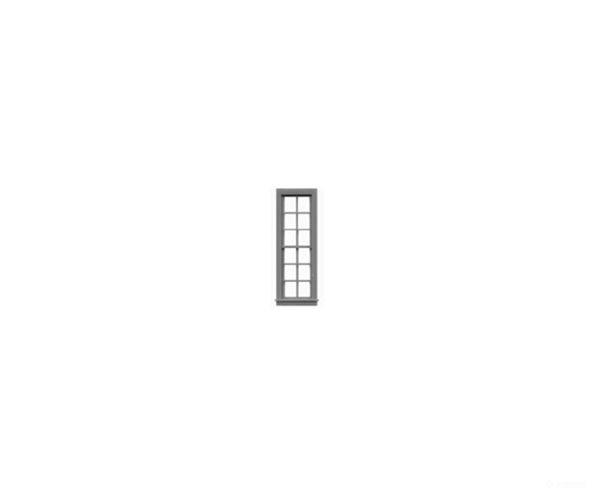 Tichy Train Group 8057 Windows - Double Hung pkg(12) -- 6/6; Scale 25’’ Wide x 92’’ High (Fits.34 x 1.11’’ Opening)