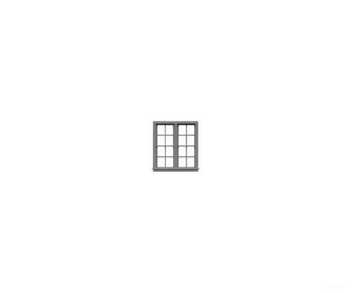Tichy Train Group 8064 Windows - Double Hung pkg(6) -- 4/4 Double; Scale 59’’ Wide x 64’’ High (Fits.705 x.80’’